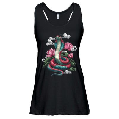 Year Of The Snake 2025 Cool Snake Graphic Art Ladies Essential Flowy Tank