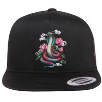 Year Of The Snake 2025 Cool Snake Graphic Art Flatbill Hat