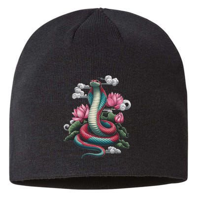 Year Of The Snake 2025 Cool Snake Graphic Art Sustainable Beanie