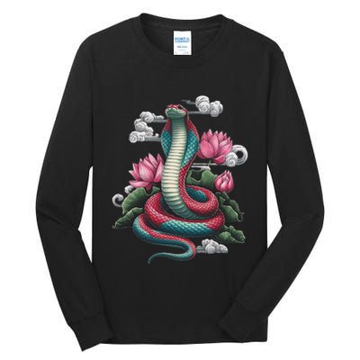 Year Of The Snake 2025 Cool Snake Graphic Art Tall Long Sleeve T-Shirt