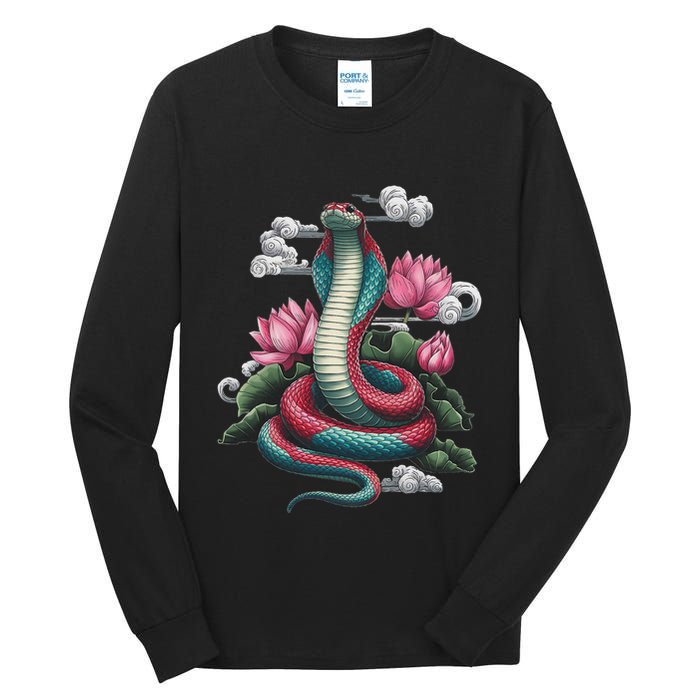 Year Of The Snake 2025 Cool Snake Graphic Art Tall Long Sleeve T-Shirt