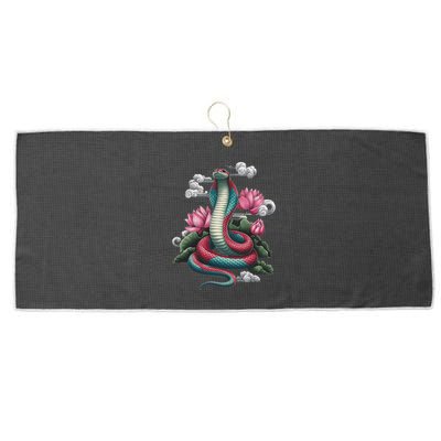 Year Of The Snake 2025 Cool Snake Graphic Art Large Microfiber Waffle Golf Towel