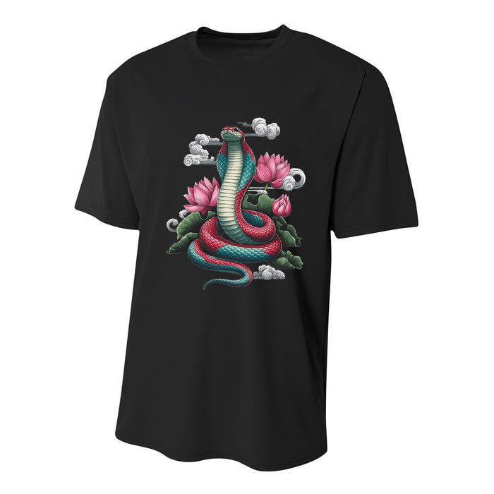 Year Of The Snake 2025 Cool Snake Graphic Art Youth Performance Sprint T-Shirt