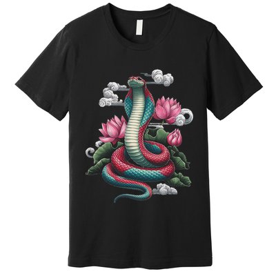 Year Of The Snake 2025 Cool Snake Graphic Art Premium T-Shirt
