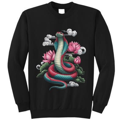 Year Of The Snake 2025 Cool Snake Graphic Art Tall Sweatshirt