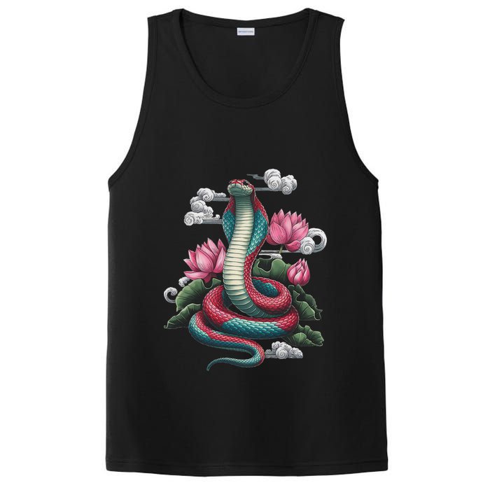 Year Of The Snake 2025 Cool Snake Graphic Art PosiCharge Competitor Tank
