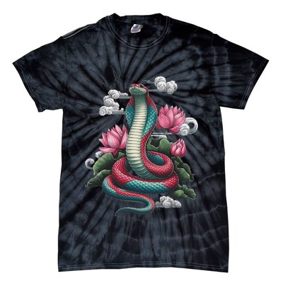 Year Of The Snake 2025 Cool Snake Graphic Art Tie-Dye T-Shirt