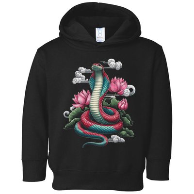 Year Of The Snake 2025 Cool Snake Graphic Art Toddler Hoodie