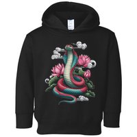 Year Of The Snake 2025 Cool Snake Graphic Art Toddler Hoodie