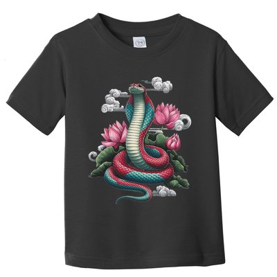 Year Of The Snake 2025 Cool Snake Graphic Art Toddler T-Shirt