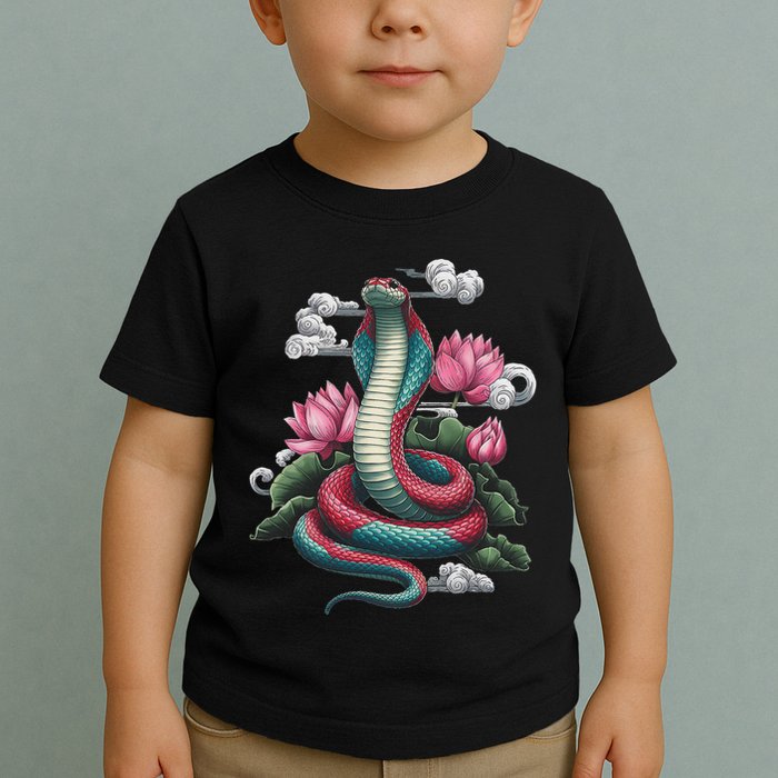 Year Of The Snake 2025 Cool Snake Graphic Art Toddler T-Shirt
