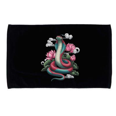 Year Of The Snake 2025 Cool Snake Graphic Art Microfiber Hand Towel