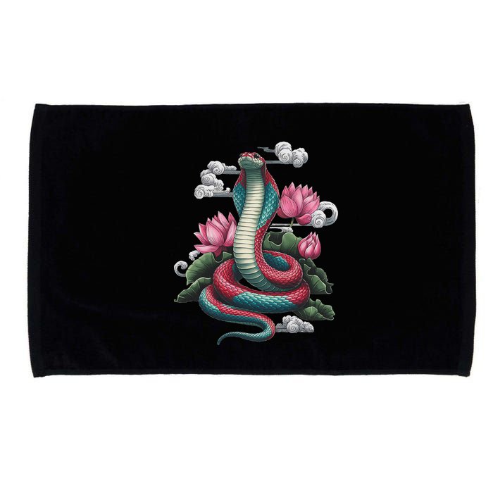 Year Of The Snake 2025 Cool Snake Graphic Art Microfiber Hand Towel