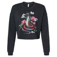Year Of The Snake 2025 Cool Snake Graphic Art Cropped Pullover Crew