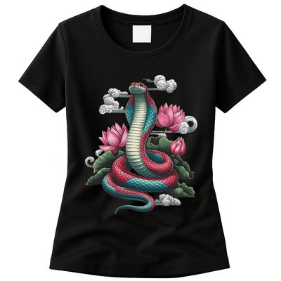 Year Of The Snake 2025 Cool Snake Graphic Art Womens T-Shirt
