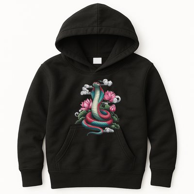 Year Of The Snake 2025 Cool Snake Graphic Art Kids Hoodie