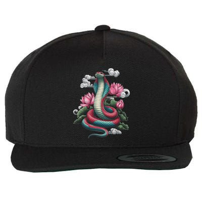 Year Of The Snake 2025 Cool Snake Graphic Art Wool Snapback Cap