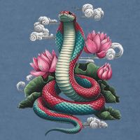 Year Of The Snake 2025 Cool Snake Graphic Art Garment-Dyed Sweatshirt