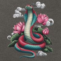 Year Of The Snake 2025 Cool Snake Graphic Art Cotton Canvas Backpack