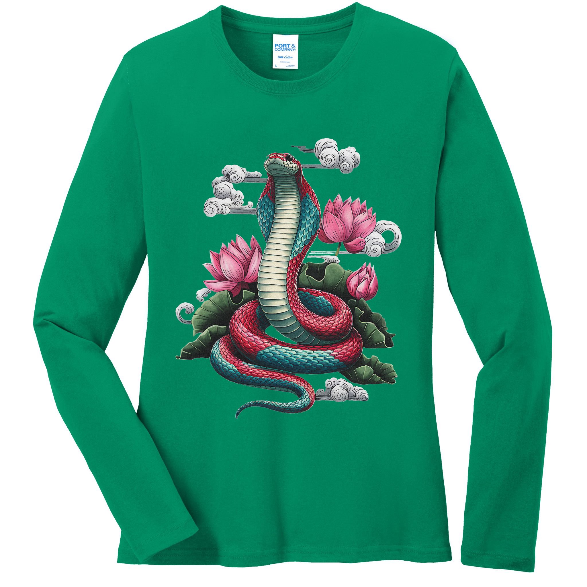 Year Of The Snake 2025 Cool Snake Graphic Art Ladies Long