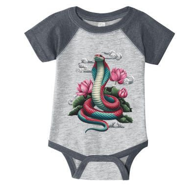 Year Of The Snake 2025 Cool Snake Graphic Art Infant Baby Jersey Bodysuit