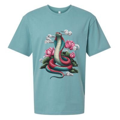 Year Of The Snake 2025 Cool Snake Graphic Art Sueded Cloud Jersey T-Shirt