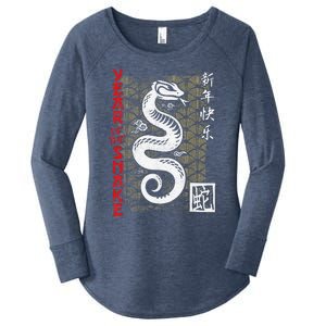 Year Of The Snake Chinese Zodiac Women's Perfect Tri Tunic Long Sleeve Shirt