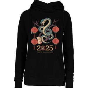 Year Of The Snake 2025 Chinese Zodiac Chinese New Year Womens Funnel Neck Pullover Hood