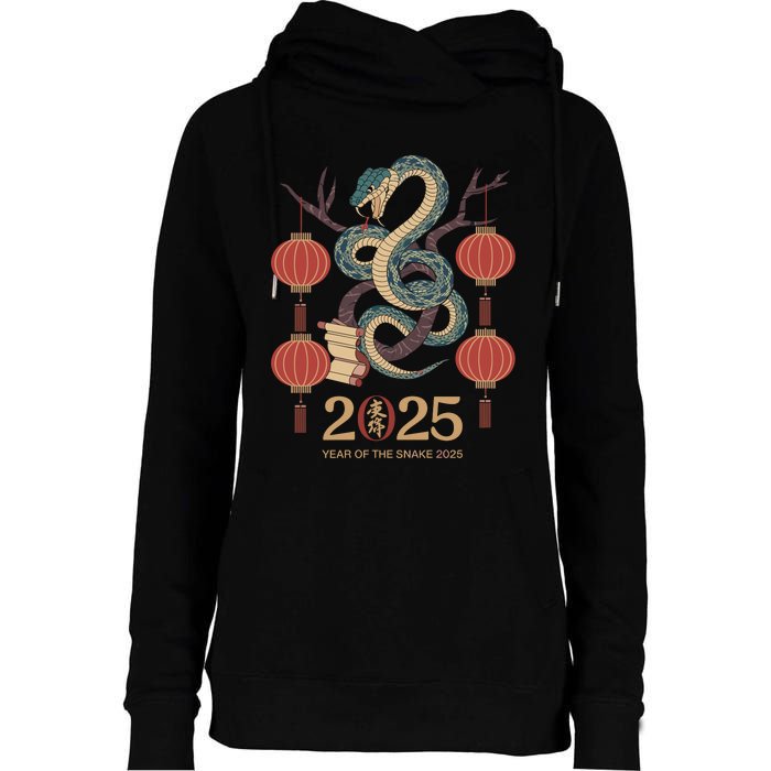 Year Of The Snake 2025 Chinese Zodiac Chinese New Year Womens Funnel Neck Pullover Hood