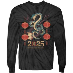 Year Of The Snake 2025 Chinese Zodiac Chinese New Year Tie-Dye Long Sleeve Shirt