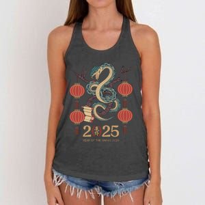 Year Of The Snake 2025 Chinese Zodiac Chinese New Year Women's Knotted Racerback Tank