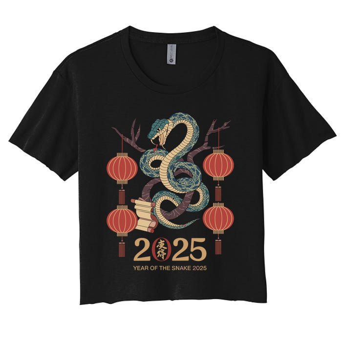 Year Of The Snake 2025 Chinese Zodiac Chinese New Year Women's Crop Top Tee