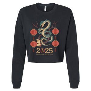 Year Of The Snake 2025 Chinese Zodiac Chinese New Year Cropped Pullover Crew