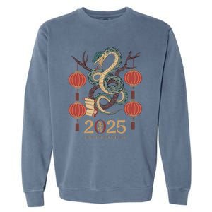 Year Of The Snake 2025 Chinese Zodiac Chinese New Year Garment-Dyed Sweatshirt