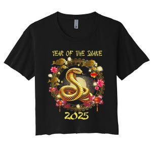 Year Of The Snake 2025 Chinese New Year 2025 Lunar New Year Women's Crop Top Tee