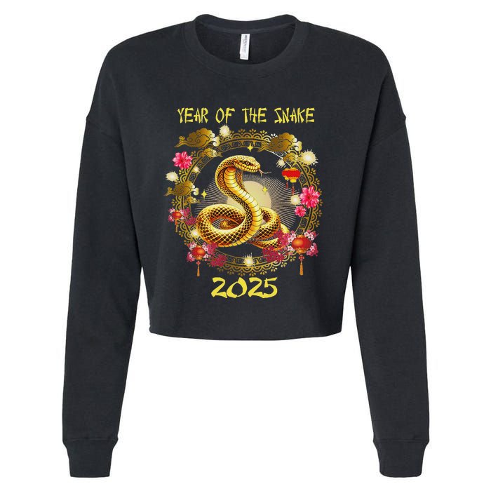 Year Of The Snake 2025 Chinese New Year 2025 Lunar New Year Cropped Pullover Crew