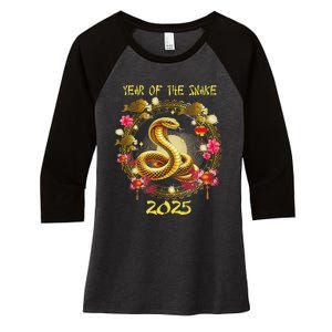 Year Of The Snake 2025 Chinese New Year 2025 Lunar New Year Women's Tri-Blend 3/4-Sleeve Raglan Shirt