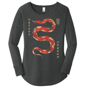 Year Of The Snake 2025 Chinese New Year Women's Perfect Tri Tunic Long Sleeve Shirt