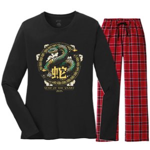 Year Of The Snake 2025 Chinese New Year Women's Long Sleeve Flannel Pajama Set 