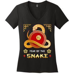 Year Of The Snake 2025 Lunar New Year Chinese New Year 2025 Women's V-Neck T-Shirt