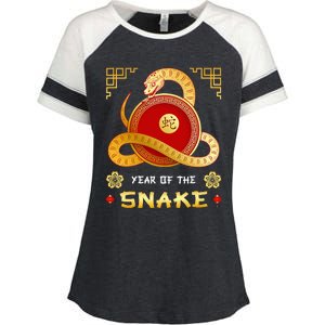 Year Of The Snake 2025 Lunar New Year Chinese New Year 2025 Enza Ladies Jersey Colorblock Tee