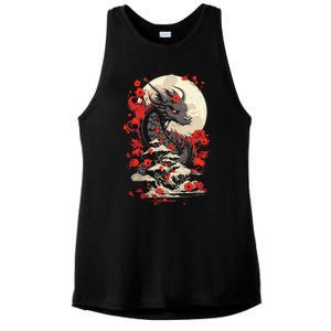 Year Of The Dragon Zodiac Lunar New Year 2024 Ladies PosiCharge Tri-Blend Wicking Tank