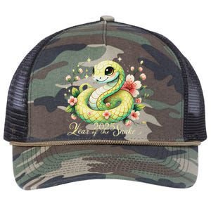 Year Of The Snake 2025 Lunar New Year Chinese New Year 2025 Retro Rope Trucker Hat Cap