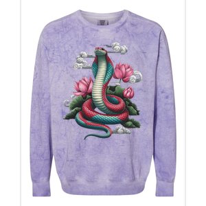 Year Of The Snake 2025 Cool Snake Colorblast Crewneck Sweatshirt