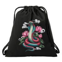 Year Of The Snake 2025 Cool Snake Drawstring Bag