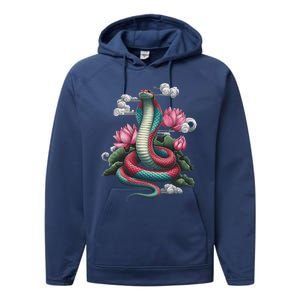 Year Of The Snake 2025 Cool Snake Performance Fleece Hoodie