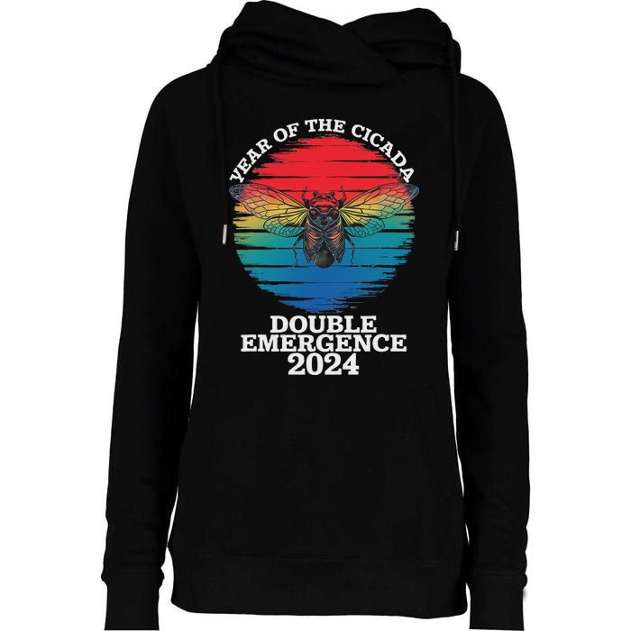 Year Of The Cicada 2024 Cicada Invasion Brood Xix Brood Xiii Womens Funnel Neck Pullover Hood