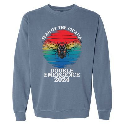 Year Of The Cicada 2024 Cicada Invasion Brood Xix Brood Xiii Garment-Dyed Sweatshirt