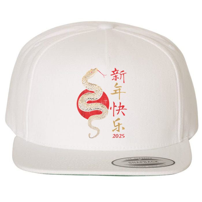 Year Of The Snake 2025 Chinese New Year Wool Snapback Cap