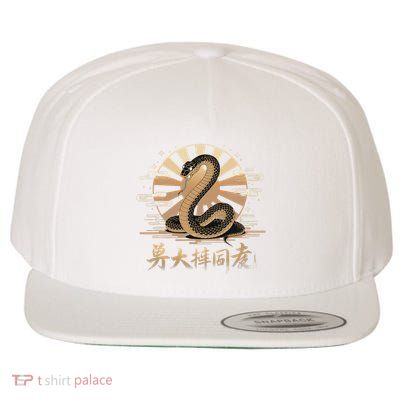 Year Of The Snake 2025 Lunar New Year Chinese Art Wool Snapback Cap